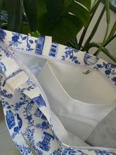 Load image into Gallery viewer, Tote Bag "Blue Floral with HK Icons" TB29