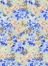 Load image into Gallery viewer, Silk Scrunchies "Birds & Butterflies Grey" SS02G