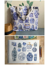 Load image into Gallery viewer, Tote Bag "Chinese Porcelain" TB06