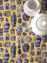 Load image into Gallery viewer, Tea Towel "Chinese Porcelain" (yellow) TT06Y