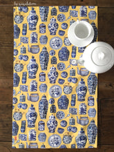 Load image into Gallery viewer, Tea Towel "Chinese Porcelain" (yellow) TT06Y