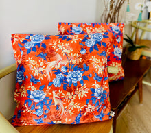Load image into Gallery viewer, Cushion Cover &quot;Birds &amp; Butterflies Red &quot; C02R
