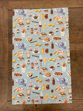 Load image into Gallery viewer, Tea Towel &quot;Hong Kong Snacks (blue)&quot;
