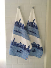 Load image into Gallery viewer, Tea Towel &quot;Hong Kong Skyline&quot; (blue) TT12
